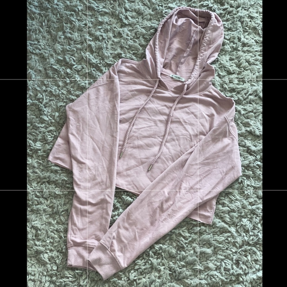 FOREVER 21 WOMENS CROPPED LONG SLEEVE PULLOVER